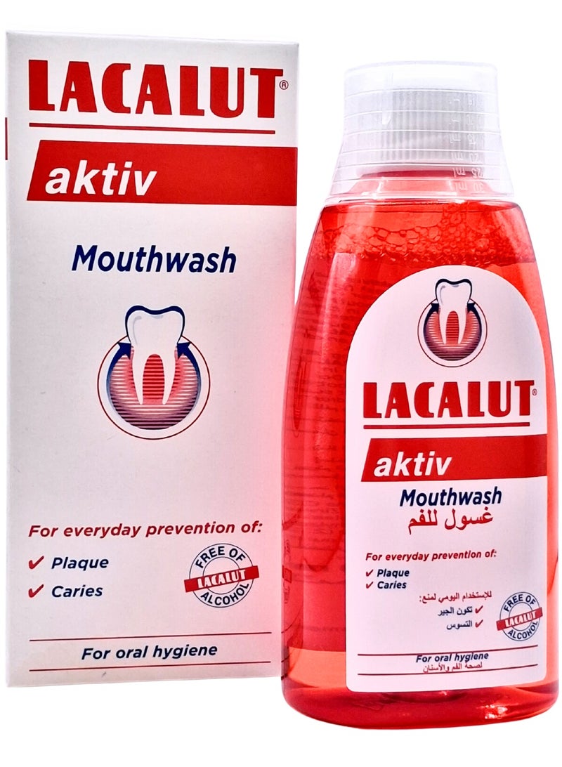 LACALUT Activ 300ml Mouthwash  Gum Protection And Fresh Breath Oral Rinse - Image 1